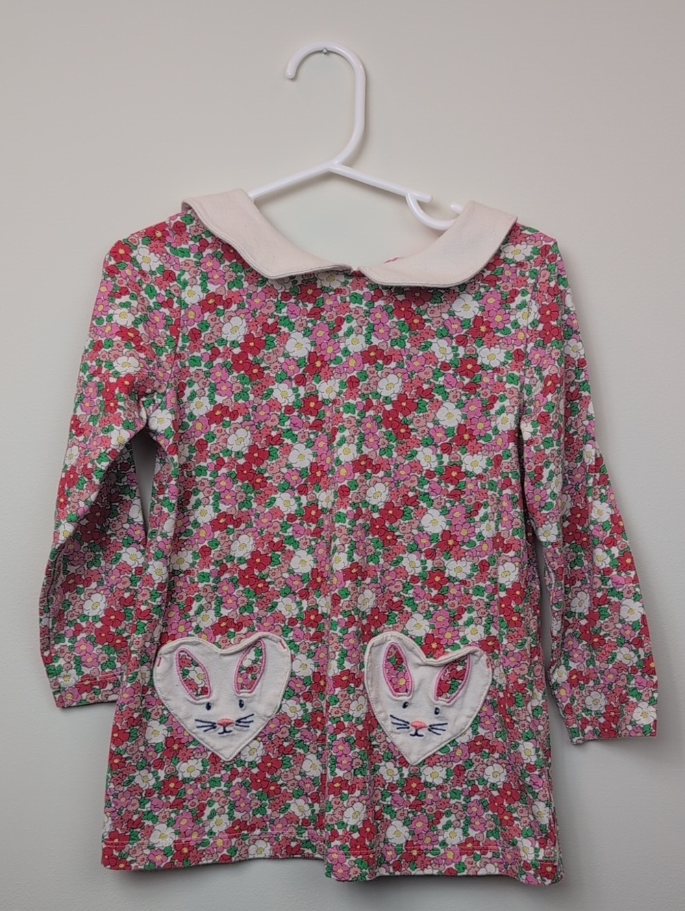 Mini Boden Floral Bunny Shirt 3-4Y